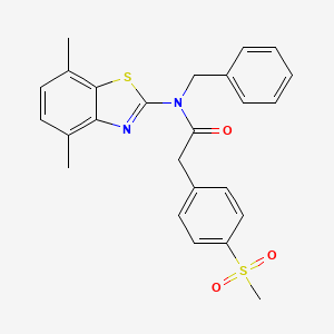 molecular formula C25H24N2O3S2 B2823205 N-benzyl-N-(4,7-dimethylbenzo[d]thiazol-2-yl)-2-(4-(methylsulfonyl)phenyl)acetamide CAS No. 941931-36-8
