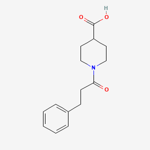 molecular formula C15H19NO3 B2823208 1-(3-Phenylpropanoyl)piperidine-4-carboxylic acid CAS No. 147636-42-8