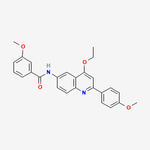 molecular formula C26H24N2O4 B2823213 N-[4-Ethoxy-2-(4-methoxyphenyl)quinolin-6-YL]-3-methoxybenzamide CAS No. 1359386-34-7