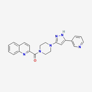 molecular formula C22H20N6O B2823214 {4-[3-(3-pyridyl)-1H-pyrazol-5-yl]piperazino}(2-quinolyl)methanone CAS No. 1456905-11-5