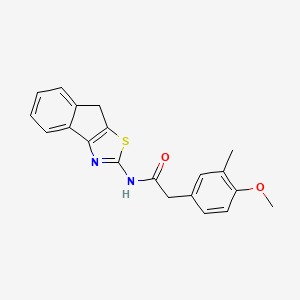 molecular formula C20H18N2O2S B2823217 N-(8H-indeno[1,2-d]thiazol-2-yl)-2-(4-methoxy-3-methylphenyl)acetamide CAS No. 955825-75-9