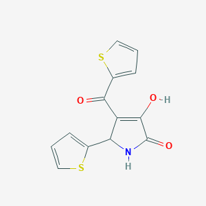 molecular formula C13H9NO3S2 B282324 3-hydroxy-5-(2-thienyl)-4-(2-thienylcarbonyl)-1,5-dihydro-2H-pyrrol-2-one 