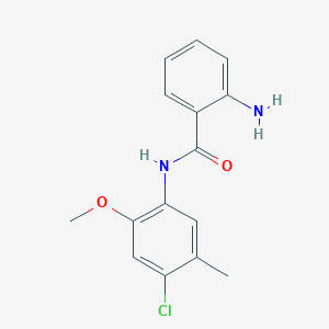 molecular formula C15H15ClN2O2 B2823243 2-氨基-N-(4-氯-2-甲氧基-5-甲基苯基)苯甲酰胺 CAS No. 565180-50-9