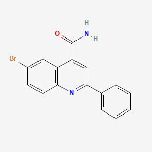 molecular formula C16H11BrN2O B2823244 6-Bromo-2-phenylquinoline-4-carboxamide CAS No. 258264-89-0