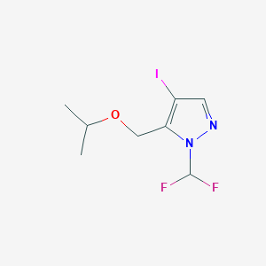 molecular formula C8H11F2IN2O B2823246 1-(difluoromethyl)-4-iodo-5-(isopropoxymethyl)-1H-pyrazole CAS No. 1856047-77-2