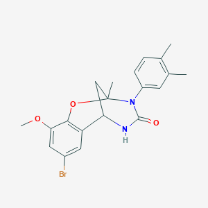 molecular formula C20H21BrN2O3 B2823248 8-溴-3-(3,4-二甲基苯基)-10-甲氧基-2-甲基-5,6-二氢-2H-2,6-甲基苯并[1,3,5]噁二唑啉-4(3H)-酮 CAS No. 899356-61-7