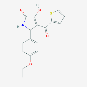 molecular formula C17H15NO4S B282325 5-(4-ethoxyphenyl)-3-hydroxy-4-(2-thienylcarbonyl)-1,5-dihydro-2H-pyrrol-2-one 
