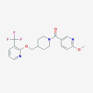 molecular formula C19H20F3N3O3 B2823250 (6-Methoxypyridin-3-yl)-[4-[[3-(trifluoromethyl)pyridin-2-yl]oxymethyl]piperidin-1-yl]methanone CAS No. 2380010-00-2