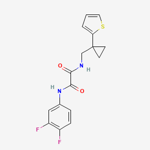 molecular formula C16H14F2N2O2S B2823251 N1-(3,4-二氟苯基)-N2-((1-(噻吩-2-基)环丙基甲基)草酰胺) CAS No. 1203140-54-8