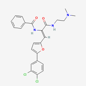 molecular formula C24H23Cl2N3O3 B2823252 (Z)-N-(1-(5-(3,4-dichlorophenyl)furan-2-yl)-3-((2-(dimethylamino)ethyl)amino)-3-oxoprop-1-en-2-yl)benzamide CAS No. 468753-70-0