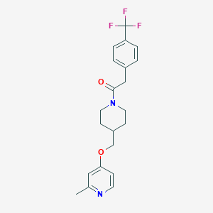 molecular formula C21H23F3N2O2 B2823258 1-[4-[(2-Methylpyridin-4-yl)oxymethyl]piperidin-1-yl]-2-[4-(trifluoromethyl)phenyl]ethanone CAS No. 2380034-78-4