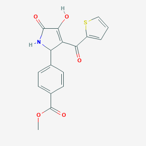 molecular formula C17H13NO5S B282326 methyl 4-[4-hydroxy-5-oxo-3-(2-thienylcarbonyl)-2,5-dihydro-1H-pyrrol-2-yl]benzoate 