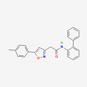 molecular formula C24H20N2O2 B2823261 N-([1,1'-biphenyl]-2-yl)-2-(5-(p-tolyl)isoxazol-3-yl)acetamide CAS No. 953175-16-1