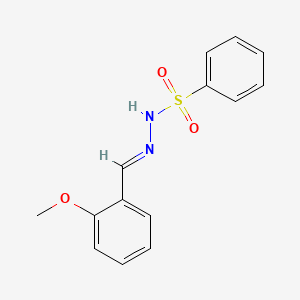 molecular formula C14H14N2O3S B2823264 N'-[(E)-(2-甲氧基苯基)甲基亚砜酰]苯肼 CAS No. 145260-32-8