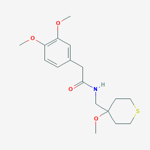 molecular formula C17H25NO4S B2823269 2-(3,4-Dimethoxyphenyl)-N-[(4-methoxythian-4-yl)methyl]acetamide CAS No. 2415602-16-1