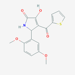 molecular formula C17H15NO5S B282327 5-(2,5-dimethoxyphenyl)-3-hydroxy-4-(2-thienylcarbonyl)-1,5-dihydro-2H-pyrrol-2-one 