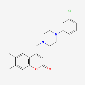 4-[[4-(3-Chlorophenyl)piperazin-1-yl]methyl]-6,7-dimethylchromen-2-one