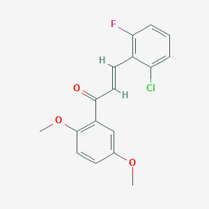 molecular formula C17H14ClFO3 B2823278 (E)-3-(2-chloro-6-fluorophenyl)-1-(2,5-dimethoxyphenyl)prop-2-en-1-one CAS No. 867327-40-0