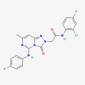 molecular formula C20H15ClF2N6O2 B2823279 N~1~-(2-chloro-4-fluorophenyl)-2-[5-(4-fluoroanilino)-7-methyl-3-oxo[1,2,4]triazolo[4,3-c]pyrimidin-2(3H)-yl]acetamide CAS No. 1251609-54-7