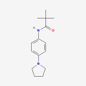 molecular formula C15H22N2O B2823285 2,2-二甲基-N-[4-(1-吡咙啉基)苯基]丙酰胺 CAS No. 251097-24-2