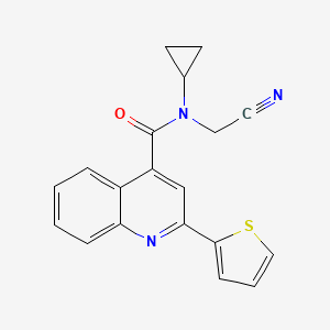 molecular formula C19H15N3OS B2823304 N-(cyanomethyl)-N-cyclopropyl-2-(thiophen-2-yl)quinoline-4-carboxamide CAS No. 1424383-25-4