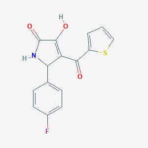 molecular formula C15H10FNO3S B282331 5-(4-fluorophenyl)-3-hydroxy-4-(2-thienylcarbonyl)-1,5-dihydro-2H-pyrrol-2-one 