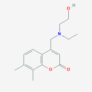 molecular formula C16H21NO3 B2823318 4-((ethyl(2-hydroxyethyl)amino)methyl)-7,8-dimethyl-2H-chromen-2-one CAS No. 845989-97-1
