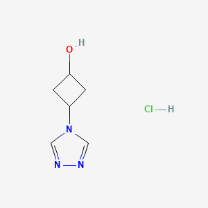 molecular formula C6H10ClN3O B2823319 3-(1,2,4-Triazol-4-yl)cyclobutan-1-ol;hydrochloride CAS No. 2378503-13-8