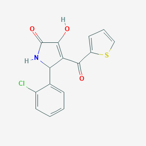 molecular formula C15H10ClNO3S B282332 5-(2-chlorophenyl)-3-hydroxy-4-(2-thienylcarbonyl)-1,5-dihydro-2H-pyrrol-2-one 