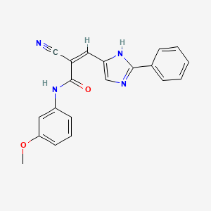 molecular formula C20H16N4O2 B2823324 (Z)-2-氰代-N-(3-甲氧基苯基)-3-(2-苯基-1H-咪唑-5-基)丙-2-烯酰胺 CAS No. 1356817-71-4