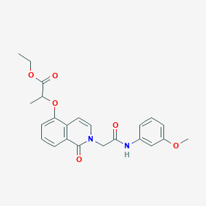 molecular formula C23H24N2O6 B2823329 乙酸-2-[2-[2-(3-甲氧基苯胺基)-2-氧代乙基]-1-氧代异喹啉-5-基]氧基丙酸乙酯 CAS No. 868224-57-1