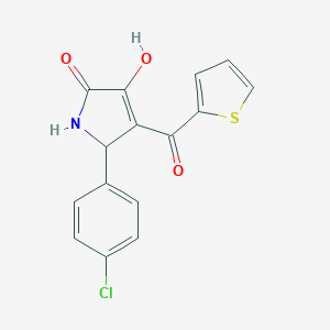 molecular formula C15H10ClNO3S B282333 5-(4-chlorophenyl)-3-hydroxy-4-(2-thienylcarbonyl)-1,5-dihydro-2H-pyrrol-2-one 