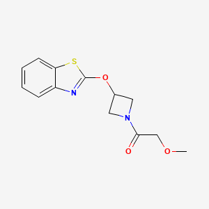 molecular formula C13H14N2O3S B2823331 1-(3-(Benzo[d]thiazol-2-yloxy)azetidin-1-yl)-2-methoxyethanone CAS No. 1797289-63-4
