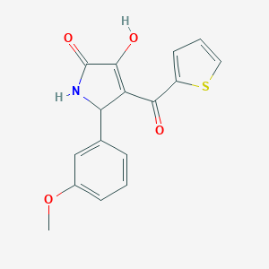 molecular formula C16H13NO4S B282334 3-hydroxy-5-(3-methoxyphenyl)-4-(2-thienylcarbonyl)-1,5-dihydro-2H-pyrrol-2-one 