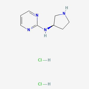 molecular formula C8H14Cl2N4 B2823342 (R)-N-(吡咯啉-3-基)嘧啶-2-胺二盐酸盐 CAS No. 1349807-59-5