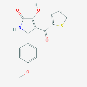 molecular formula C16H13NO4S B282335 3-hydroxy-5-(4-methoxyphenyl)-4-(2-thienylcarbonyl)-1,5-dihydro-2H-pyrrol-2-one 