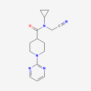 molecular formula C15H19N5O B2823353 N-(cyanomethyl)-N-cyclopropyl-1-(pyrimidin-2-yl)piperidine-4-carboxamide CAS No. 1311967-52-8