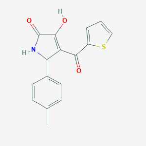 3-hydroxy-5-(4-methylphenyl)-4-(2-thienylcarbonyl)-1,5-dihydro-2H-pyrrol-2-one