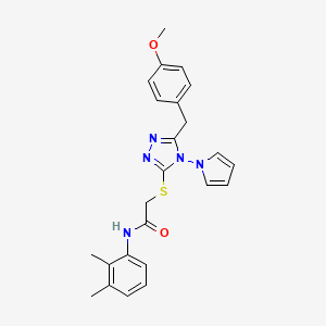 molecular formula C24H25N5O2S B2823366 N-(2,3-二甲基苯基)-2-((5-(4-甲氧基苯甲基)-4-(1H-吡咯-1-基)-4H-1,2,4-三唑-3-基)硫)乙酰胺 CAS No. 896306-17-5