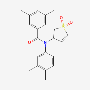 molecular formula C21H23NO3S B2823368 N-(3,4-dimethylphenyl)-N-(1,1-dioxido-2,3-dihydrothiophen-3-yl)-3,5-dimethylbenzamide CAS No. 863021-44-7