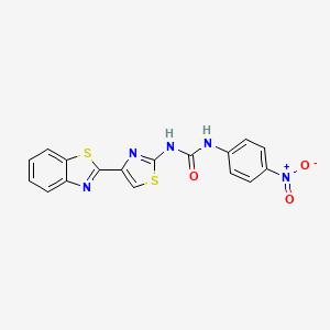 molecular formula C17H11N5O3S2 B2823378 1-(4-(苯并[d]噻唑-2-基)噻唑-2-基)-3-(4-硝基苯基)脲 CAS No. 477486-63-8
