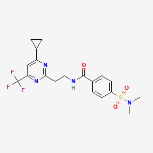 B2823384 N-(2-(4-cyclopropyl-6-(trifluoromethyl)pyrimidin-2-yl)ethyl)-4-(N,N-dimethylsulfamoyl)benzamide CAS No. 1396862-97-7
