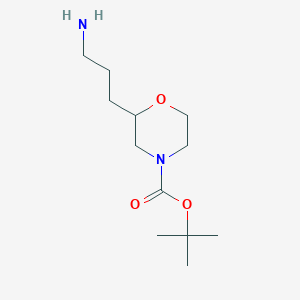 molecular formula C12H24N2O3 B2823400 Tert-butyl 2-(3-aminopropyl)morpholine-4-carboxylate CAS No. 1779642-84-0