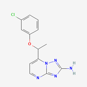 molecular formula C13H12ClN5O B2823403 7-[1-(3-Chlorophenoxy)ethyl][1,2,4]triazolo[1,5-a]pyrimidin-2-amine CAS No. 477865-76-2