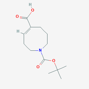 molecular formula C13H21NO4 B2823404 (5E)-1-[(2-Methylpropan-2-yl)oxycarbonyl]-3,4,7,8-tetrahydro-2H-azocine-5-carboxylic acid CAS No. 2567517-38-6