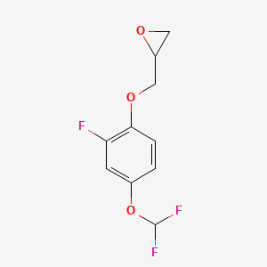 molecular formula C10H9F3O3 B2823427 2-[[4-(二氟甲氧基)-2-氟苯氧基]甲基]环氧乙烷 CAS No. 2411312-21-3