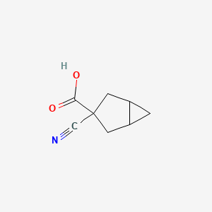 molecular formula C8H9NO2 B2823428 3-氰基-3-萜基环丙烷-3-羧酸 CAS No. 2168568-70-3