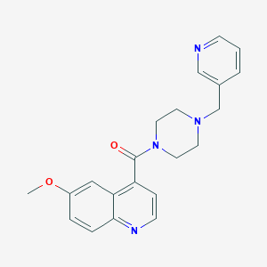 molecular formula C21H22N4O2 B2823433 6-Methoxy-4-{4-[(pyridin-3-yl)methyl]piperazine-1-carbonyl}quinoline CAS No. 2415622-20-5