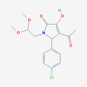 molecular formula C16H18ClNO5 B282344 4-acetyl-5-(4-chlorophenyl)-1-(2,2-dimethoxyethyl)-3-hydroxy-1,5-dihydro-2H-pyrrol-2-one 