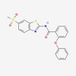 molecular formula C21H16N2O4S2 B2823443 N-(6-甲磺酰基-1,3-苯并噻唑-2-基)-2-苯氧基苯甲酰胺 CAS No. 313469-77-1